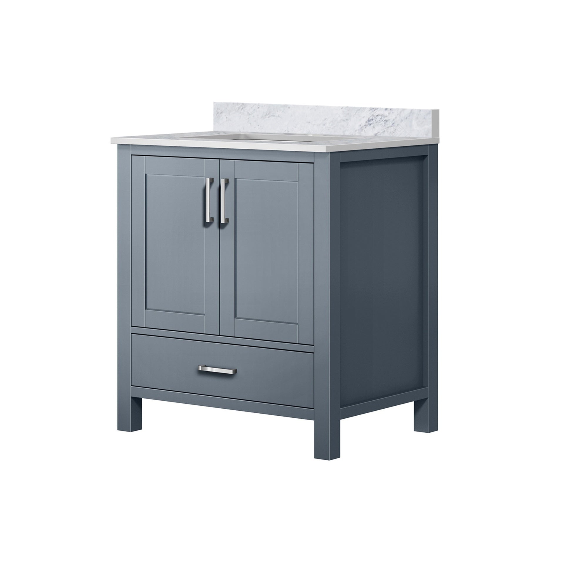 Dark Grey Bath Vanity 30 in. W x 22 in. D, with Carrara Marble Top