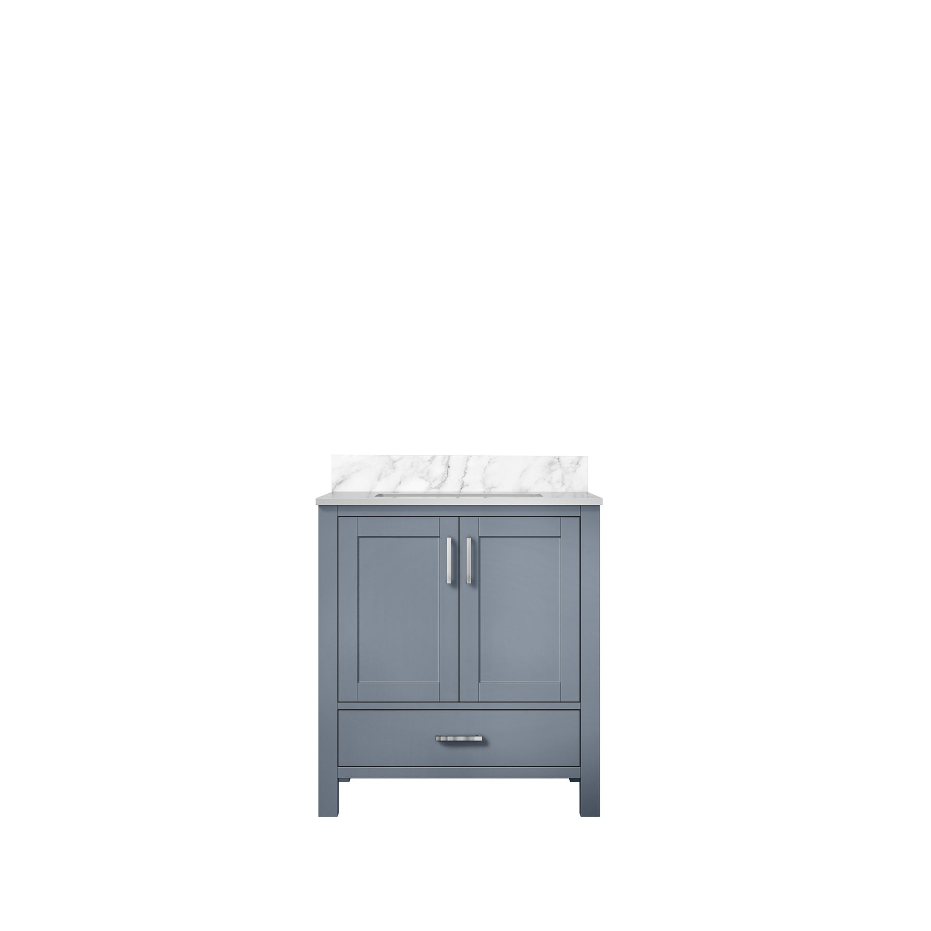 Dark Grey Bath Vanity 30 in. W x 22 in. D, with Carrara Marble Top