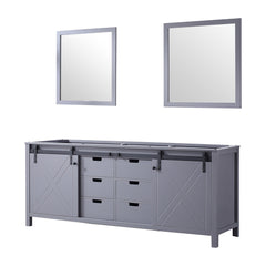 Dark Grey Double Bath Vanity 80 in. W x 22 in. D, and 30 in. Mirrors