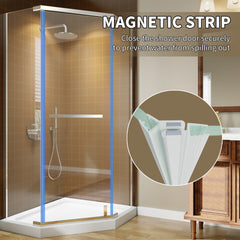 Corner Shower Enclosure 36 in. W x 72 in. H Frameless Neo-Angle Shower Enclosure, 1/4" (6mm) Clear SGCC Tempered Glass, Pivot Shower Door in Chrome Finish,Shower Base Not Included
