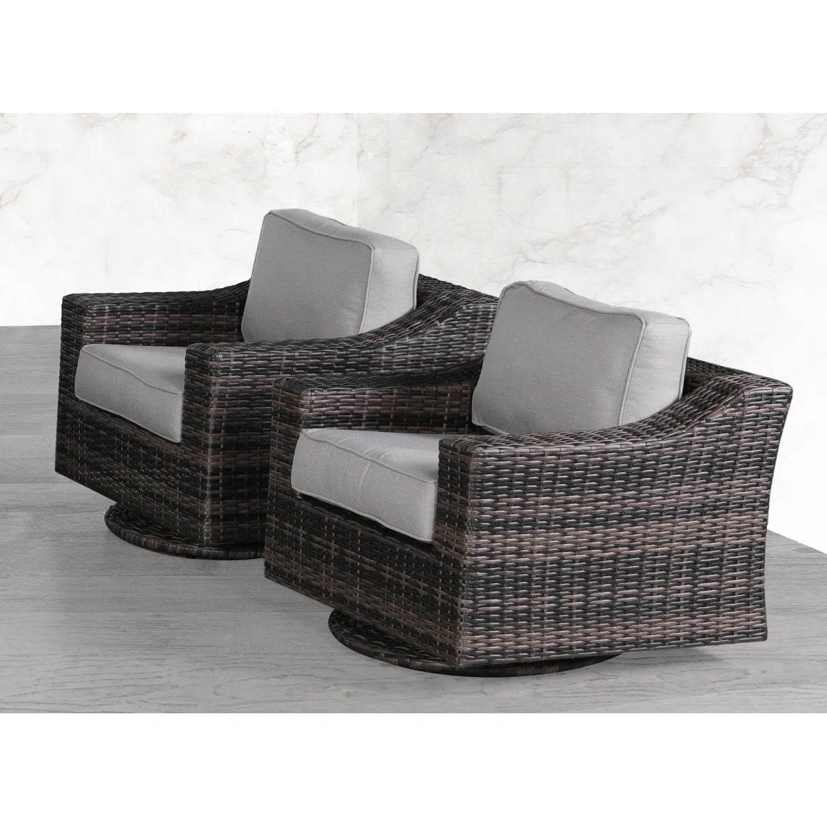 LSI Outdoor Swivel Patio Chair with Cushions – Fully Assembled & Comfortable Seating