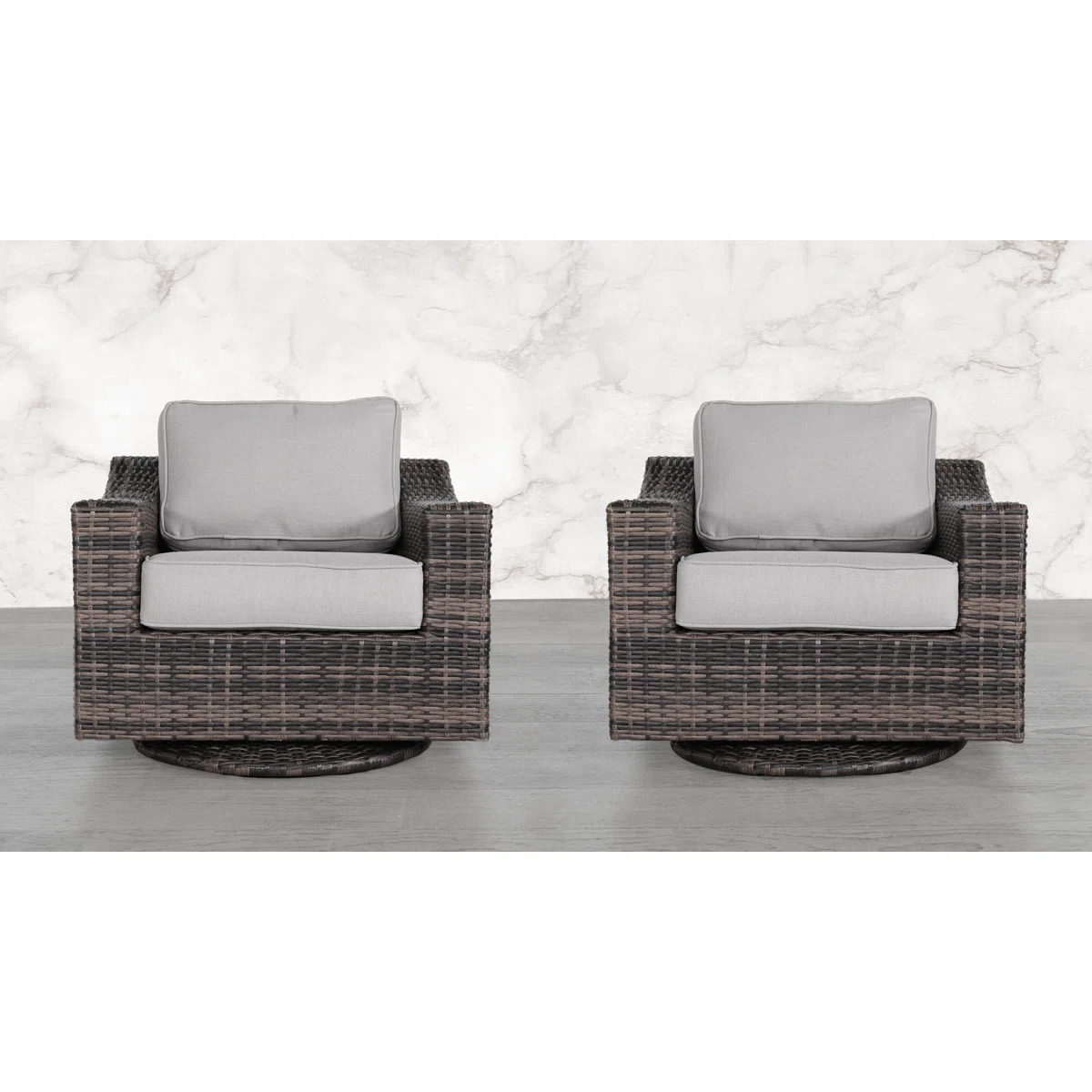 LSI Outdoor Swivel Patio Chair with Cushions – Fully Assembled & Comfortable Seating