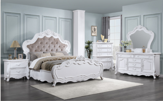 Latisha White Finish Nightstand