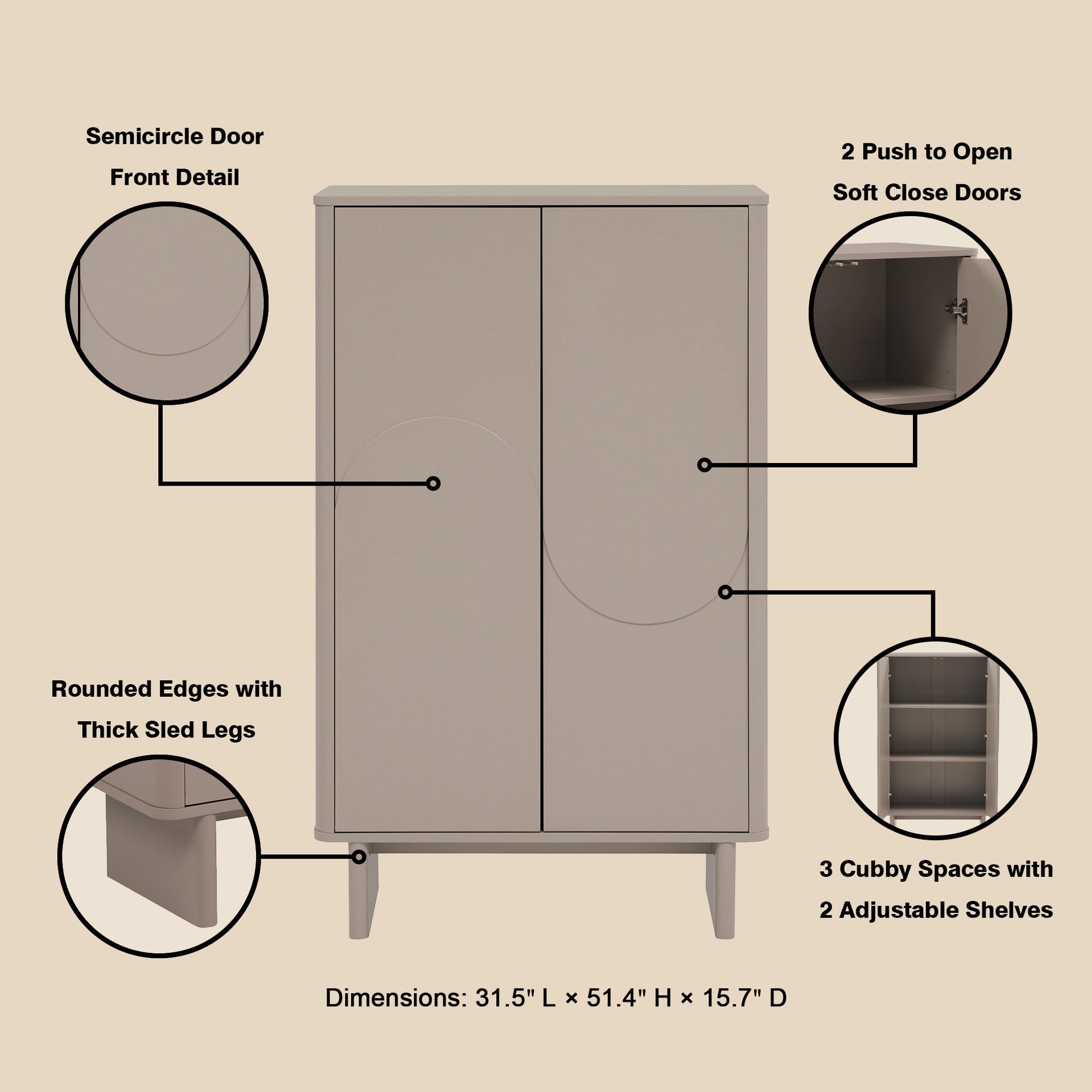 Accent Cabinet in Mocha
