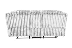 Manual Motion Loveseat Recliner Fur-Like Corduroy in Light Gray