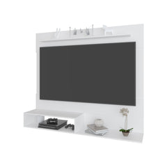 FM FURNITURE Irmo Wall-Mounted Entertainment Center with Shelves. White