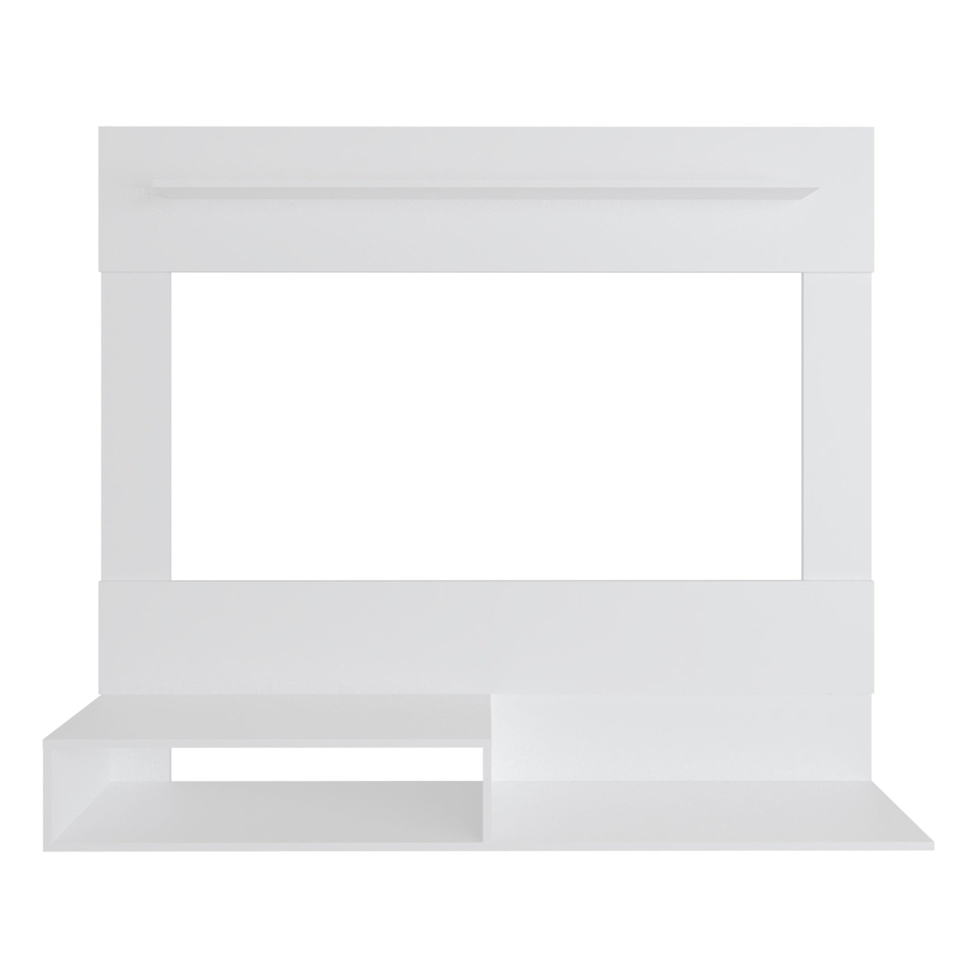 FM FURNITURE Irmo Wall-Mounted Entertainment Center with Shelves. White