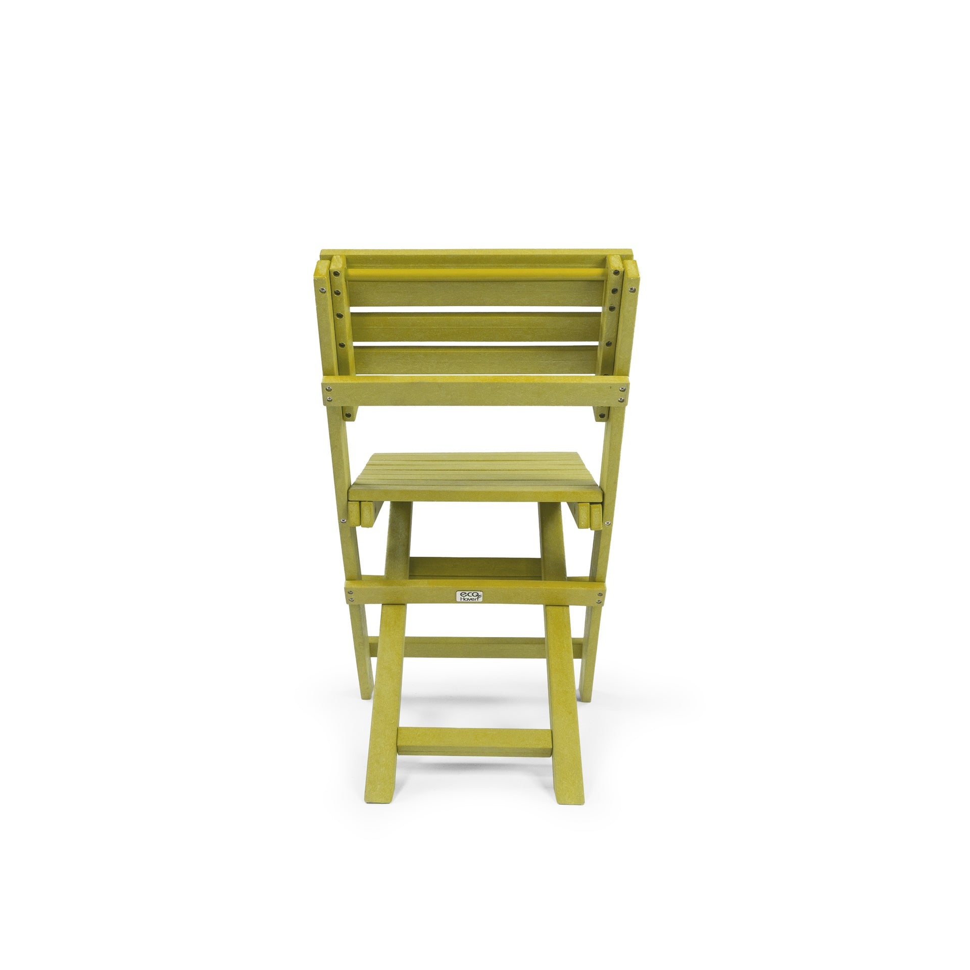 Coastal Bay Fully Assembled All-Weather Recycled HDPE Outdoor Folding Bistro Chair, Yellow