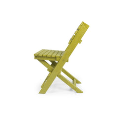 Coastal Bay Fully Assembled All-Weather Recycled HDPE Outdoor Folding Bistro Chair, Yellow