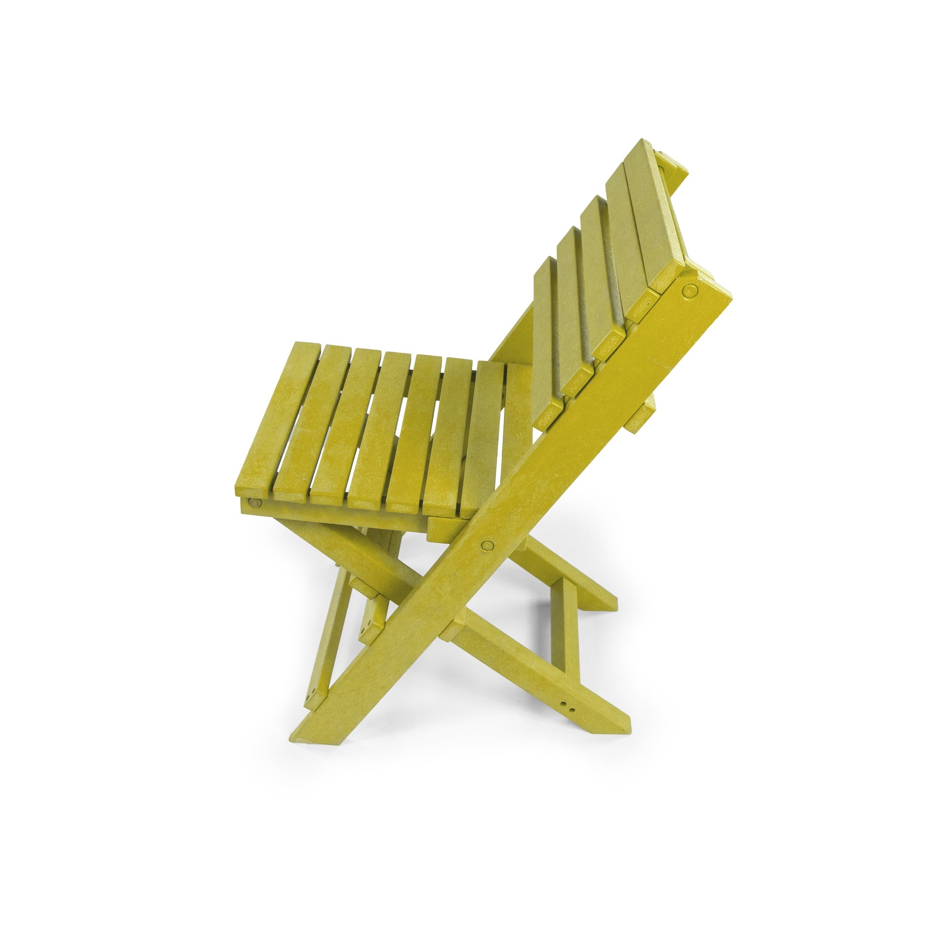 Coastal Bay Fully Assembled All-Weather Recycled HDPE Outdoor Folding Bistro Chair, Yellow
