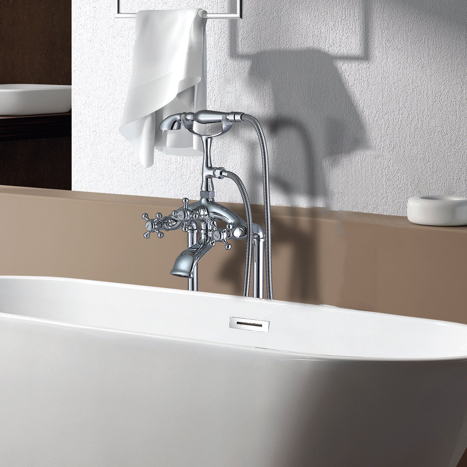Freestanding Bathtub Faucet with Hand Shower