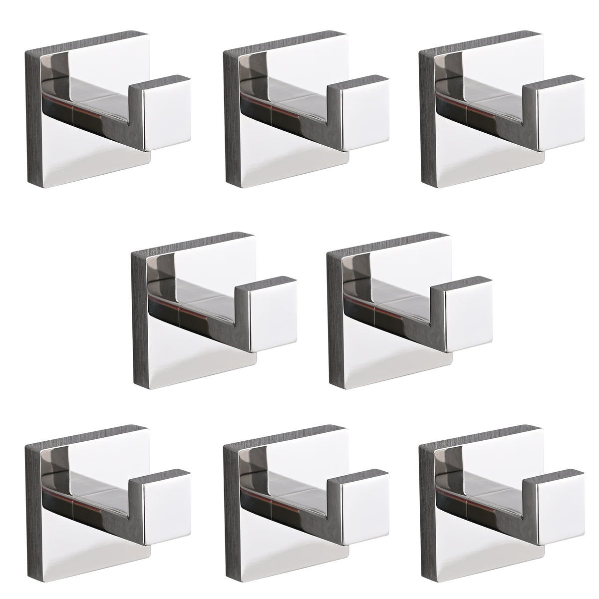 8 Pack Wall-Mounted Stainless Steel Bathroom Towel Hooks/Coat Hooks for Bathroom, Bedroom, Kitchen