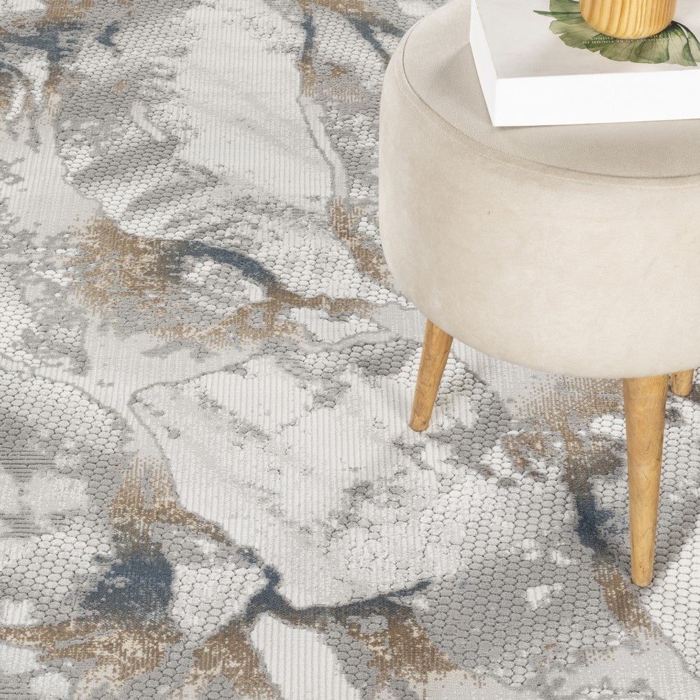 Geometrix GC_DIM1001 Gray 2 ft. 7 in. x 9 ft. 10 in. Area Rug