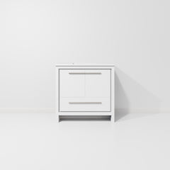 White Bath Vanity 36 in. W x 20 in. D, with Cultured Marble Top