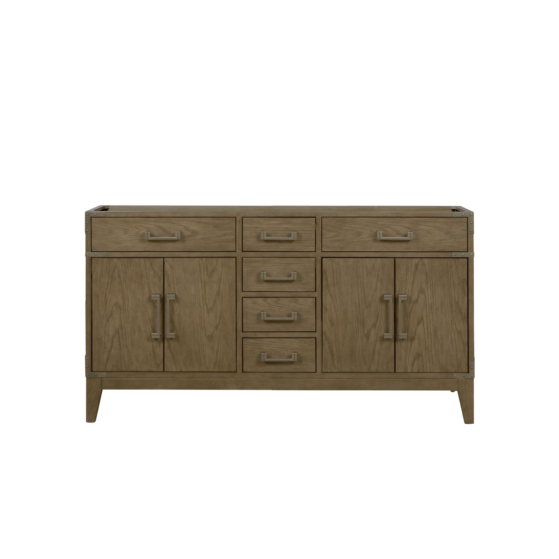 Grey Oak Double Bath Vanity 60 in. W x 22 in. D