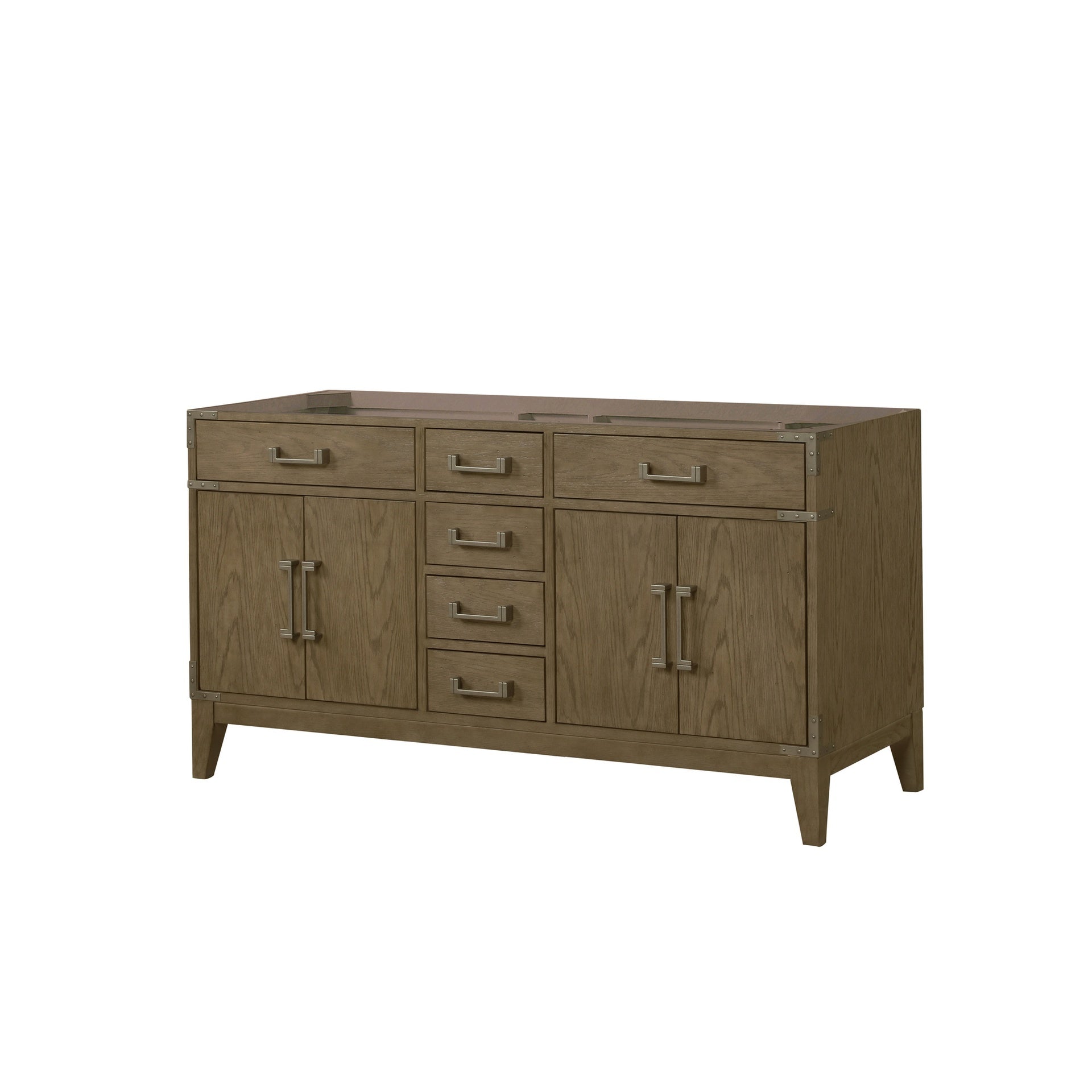 Grey Oak Double Bath Vanity 60 in. W x 22 in. D