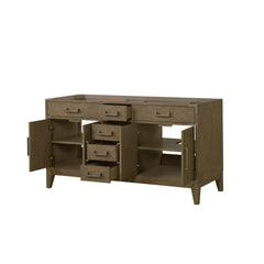 Grey Oak Double Bath Vanity 60 in. W x 22 in. D