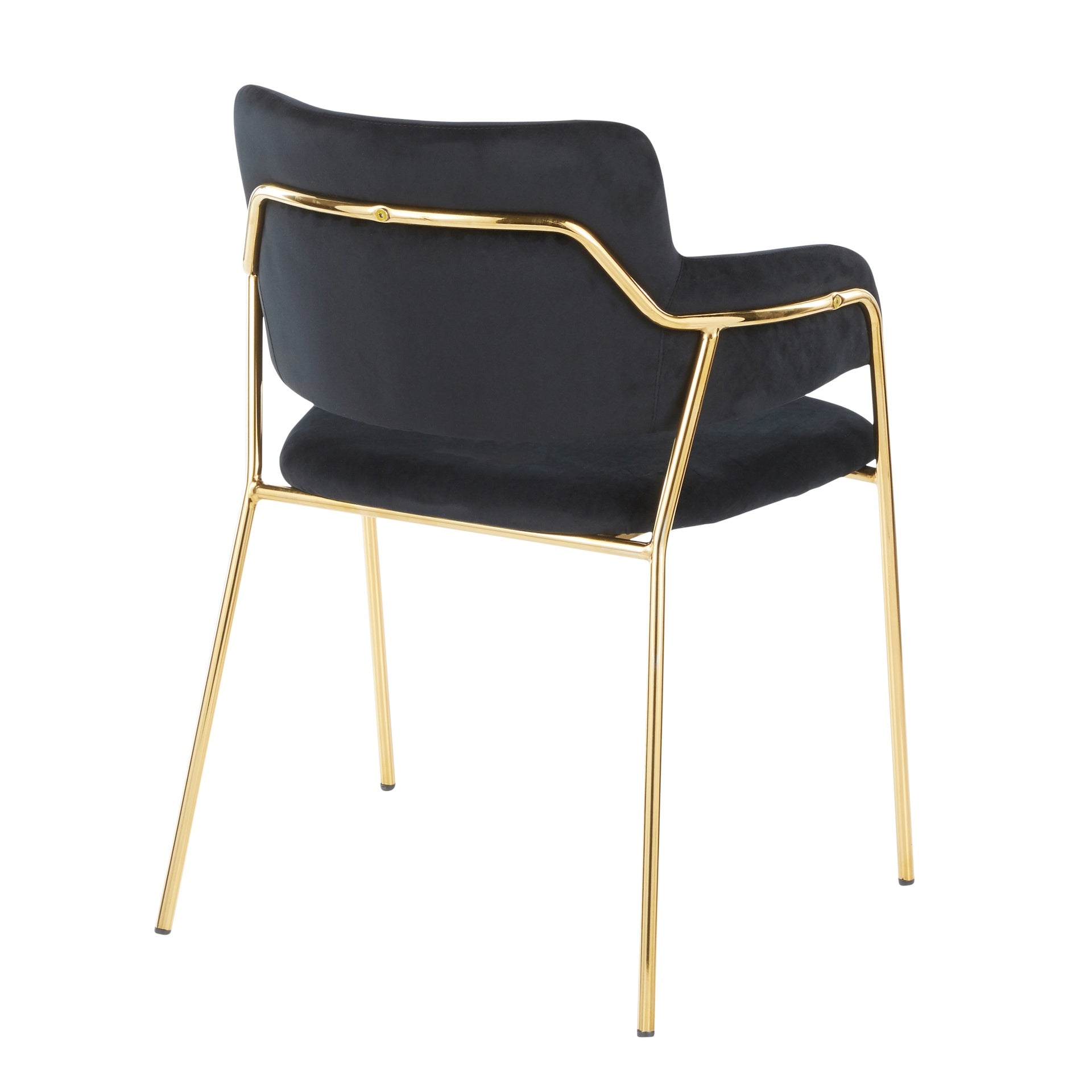 Napoli Contemporary Chair in Gold Metal and Black Velvet by LumiSource - Set of 2