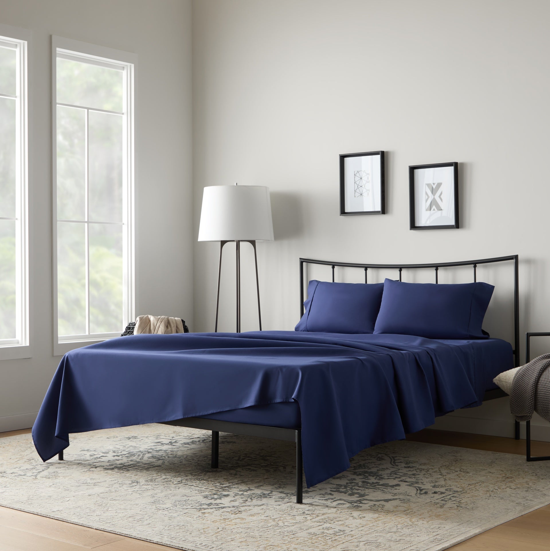 Weekender 90gsm Microfiber Sheet Set, Cal King, Blue