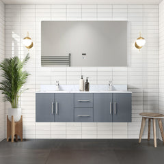 Dark Grey Double Bath Vanity 60 in. W x 22 in. D