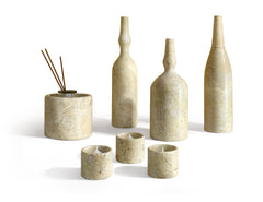 Gold Yellow Beige natural marble living room accessories set, natural stone, luxury 7 pcs set, genuine marble, real marble