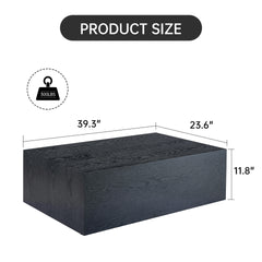 39.3*23.6*11.8 Inch Black Wood Grain MDF Coffee Table - Luxurious Design, Perfect Living Room Accent.Fashion texture design coffee table, suitable for various situations and scenes.W1151P347161