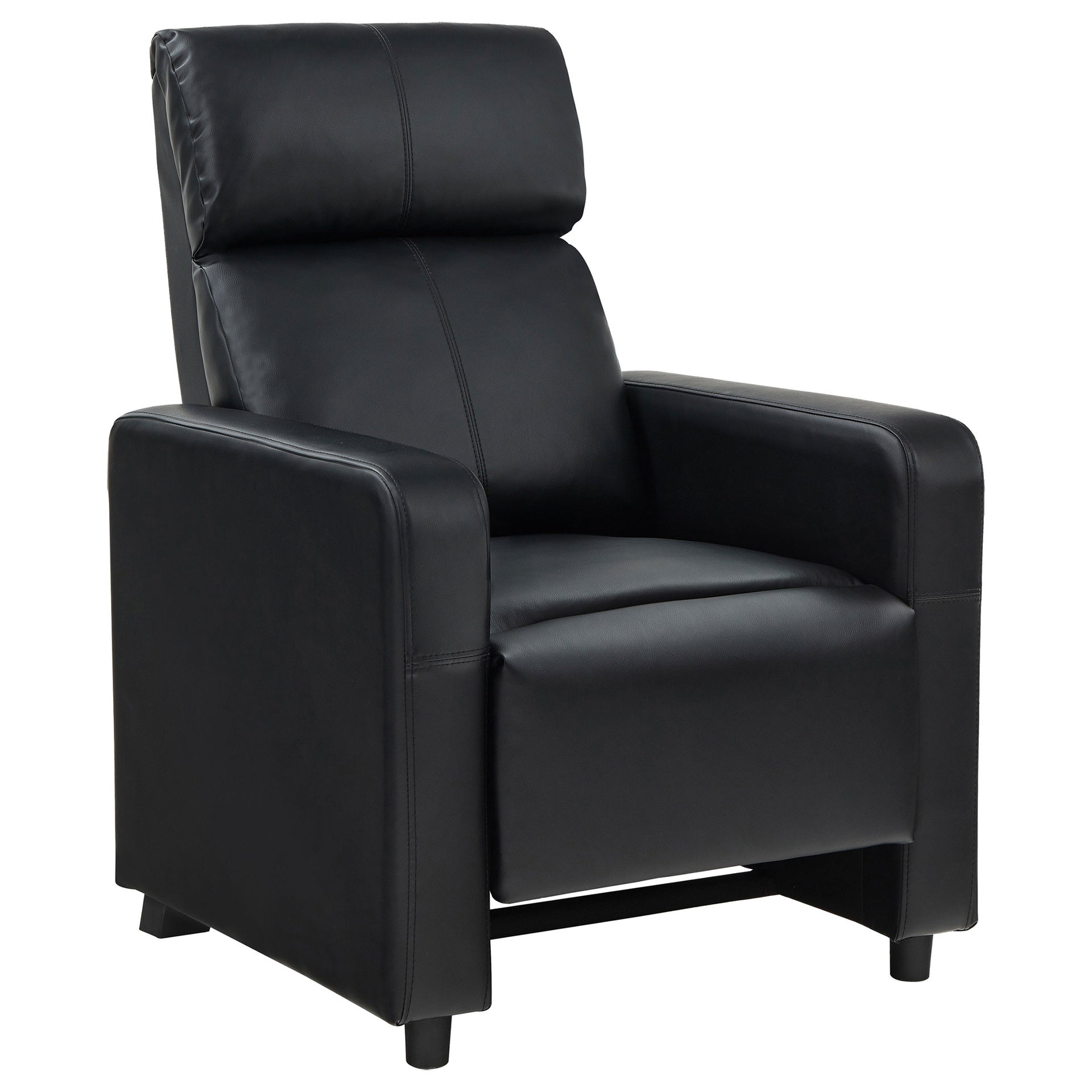Warren Black Upholstered 5-seater Home Theater with 4 Wedge Consoles