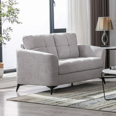 Carlotta 60"W Light Gray Woven Fabric Loveseat