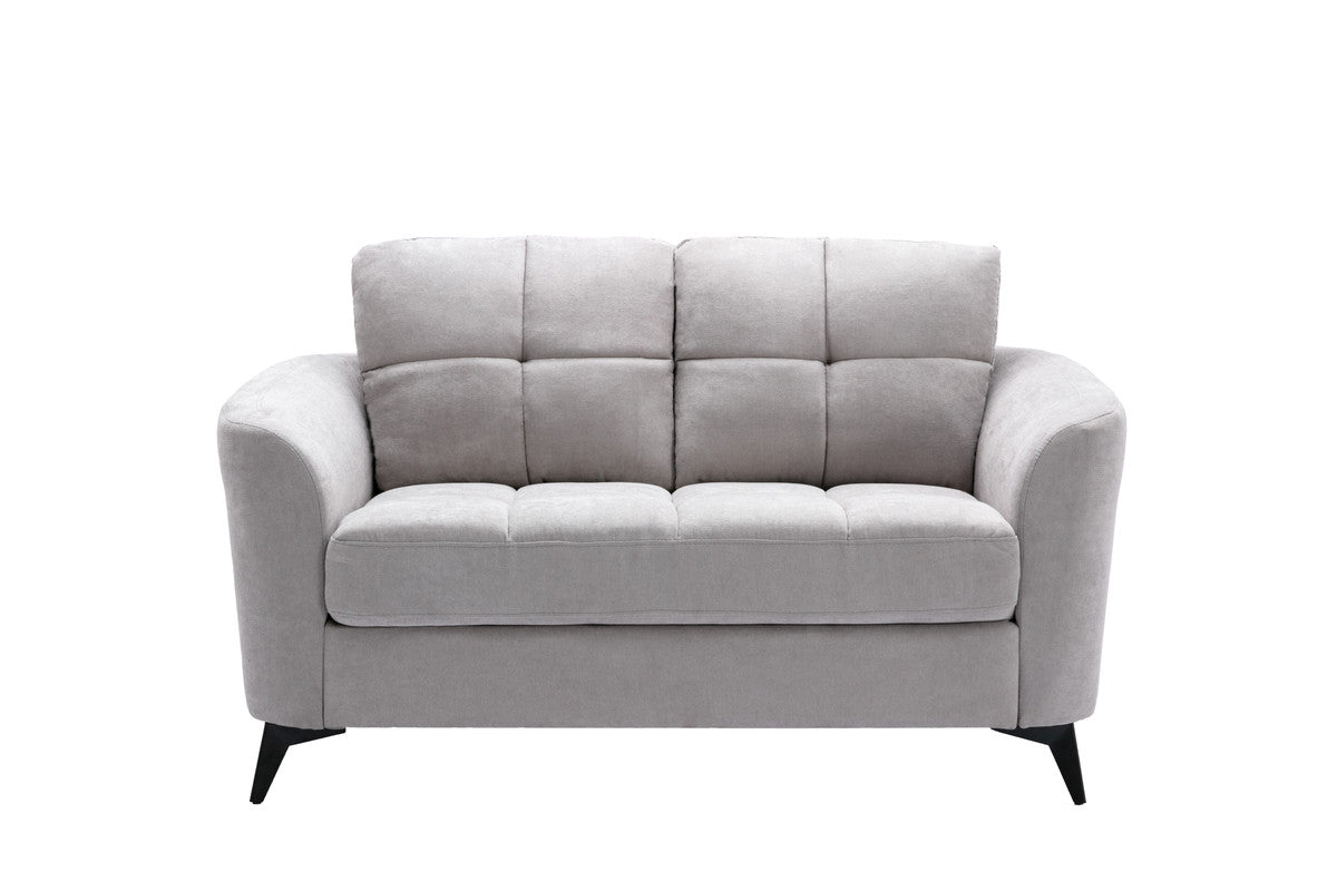 Carlotta 60"W Light Gray Woven Fabric Loveseat