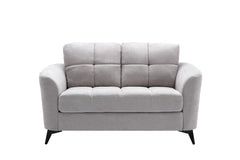 Carlotta 60"W Light Gray Woven Fabric Loveseat