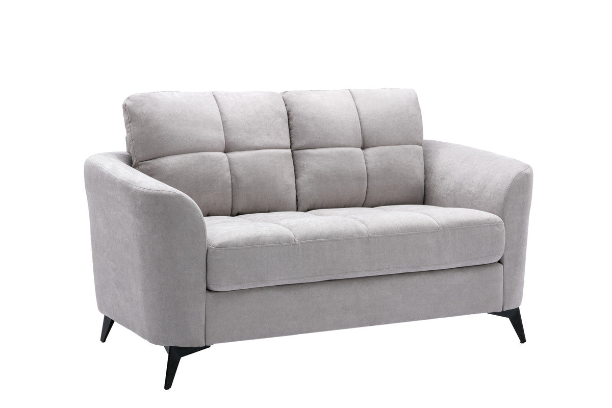 Carlotta 60"W Light Gray Woven Fabric Loveseat