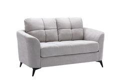 Carlotta 60"W Light Gray Woven Fabric Loveseat