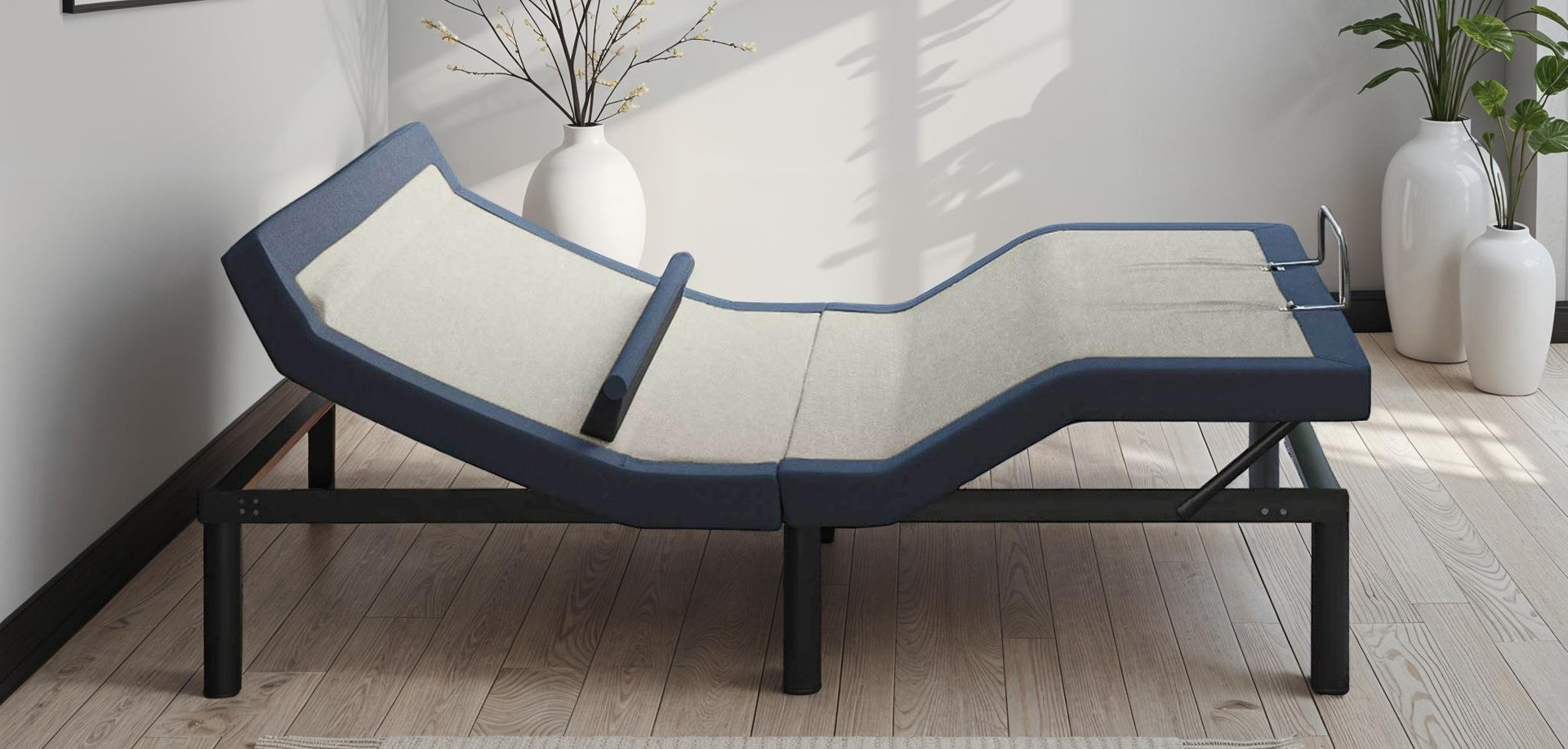 California King Adjustable Bed Base with Head/Foot Tilt and Lumbar Position Adjustment