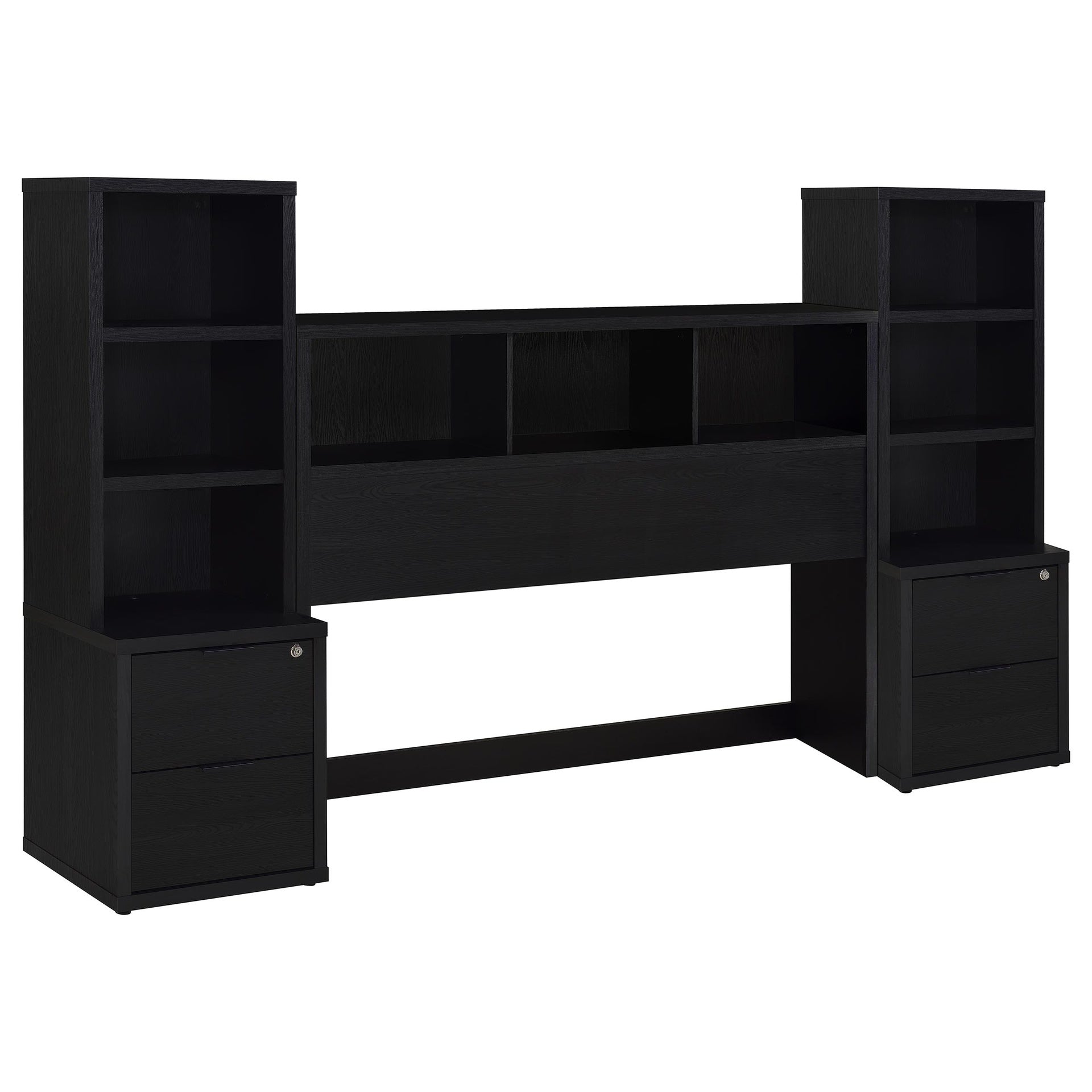 Geary Black 3-piece Queen Bedroom Set with Bookcase Headboard