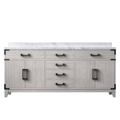 White Oak Double Bath Vanity 72 in. W x 22 in. D, with Carrara Marble Top