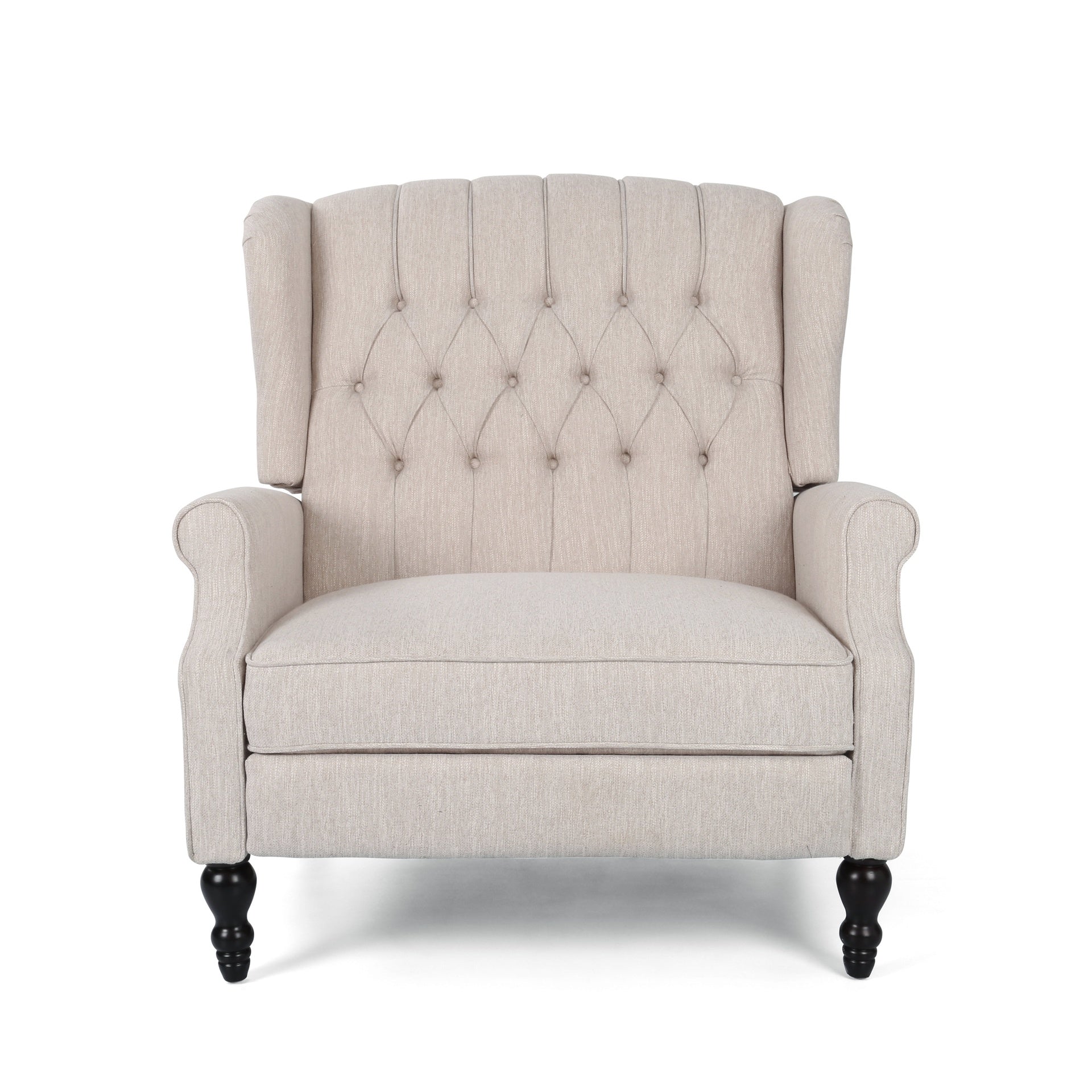 Push Back Recliner Chair Fabric Lounge Armchair Pushback Recliner with Rivet Decoration Wingback Single Sofa Chair with Padded Seat for Living Room, Bedroom 33.25D x 37.75W x 42.5H in