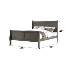 Louis Philippe Dark Gray Finish E. King Bed