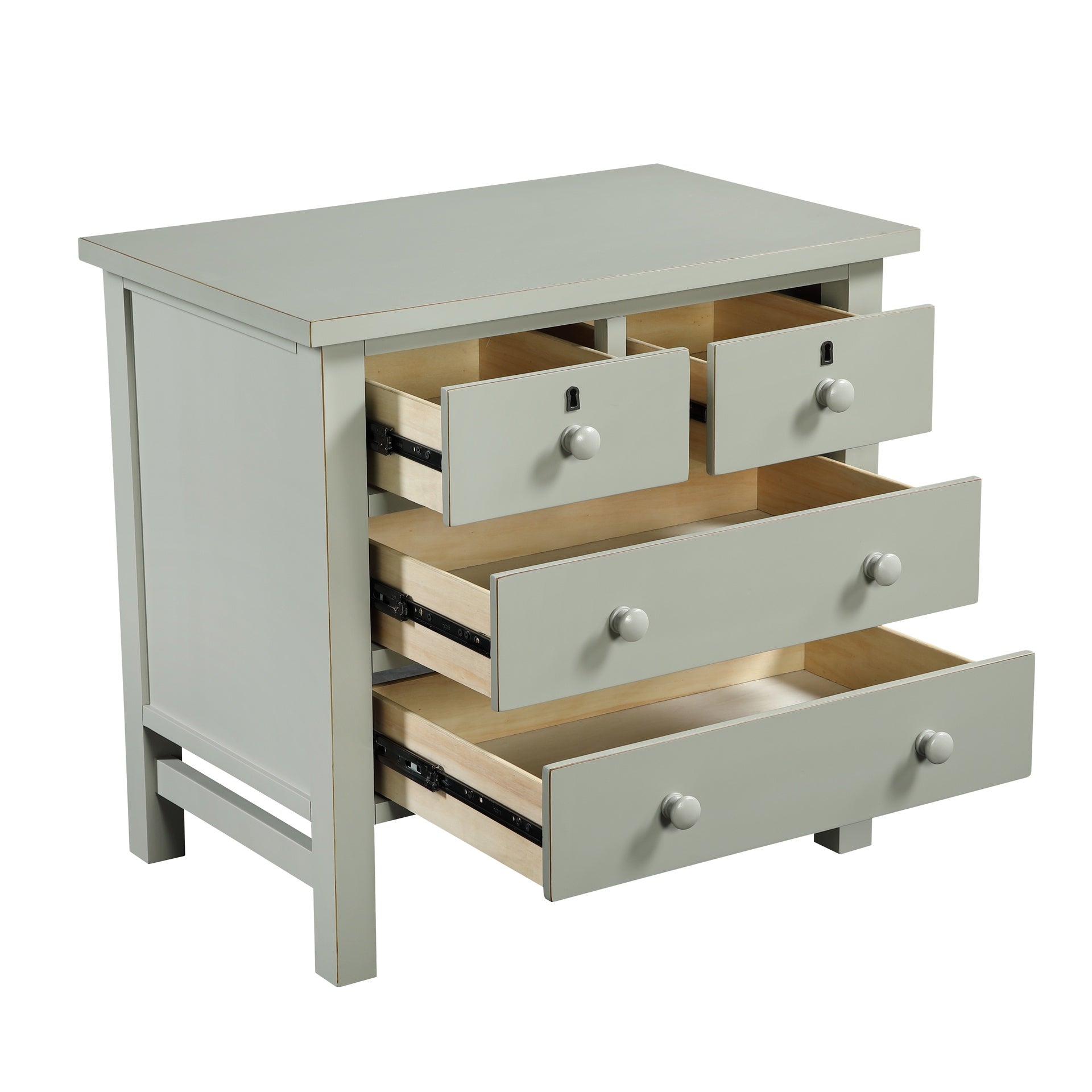 Georgina 4-drawer Storage Nightstand - Antique Gray