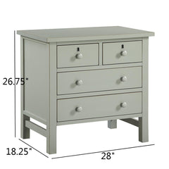 Georgina 4-drawer Storage Nightstand - Antique Gray