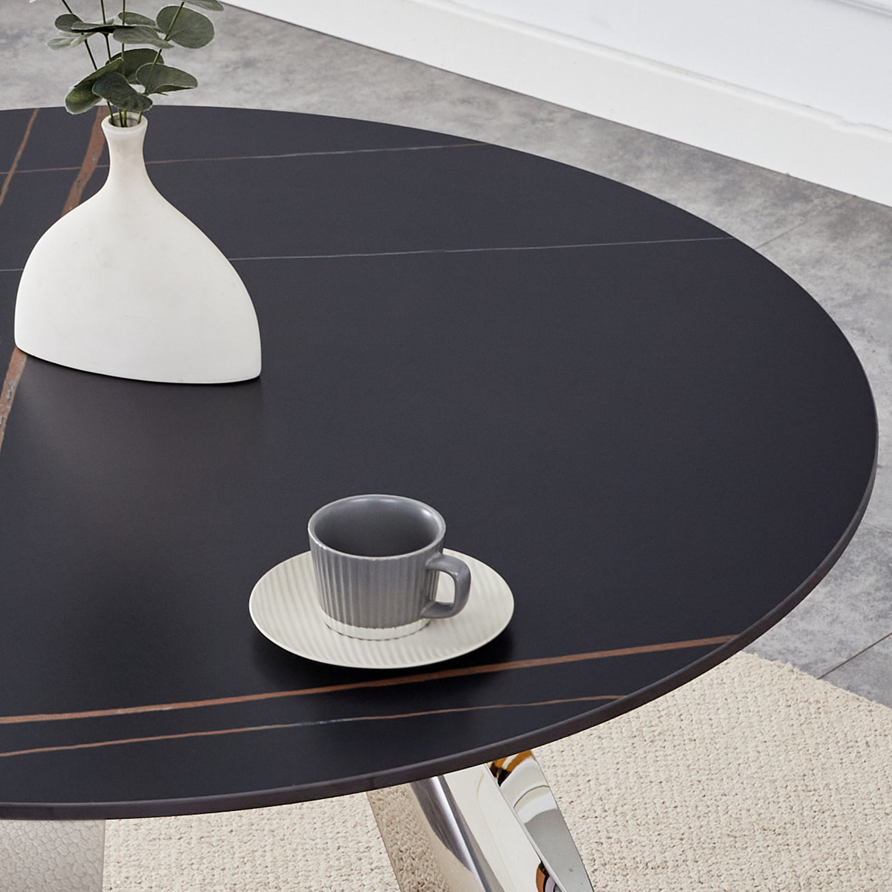 2DT-DX-107-BKMT  A 42-inch round black granite tabletop is merely a tabletop