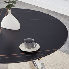 2DT-DX-107-BKMT  A 42-inch round black granite tabletop is merely a tabletop
