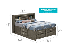 Sophisticated Gray King Storage Bed