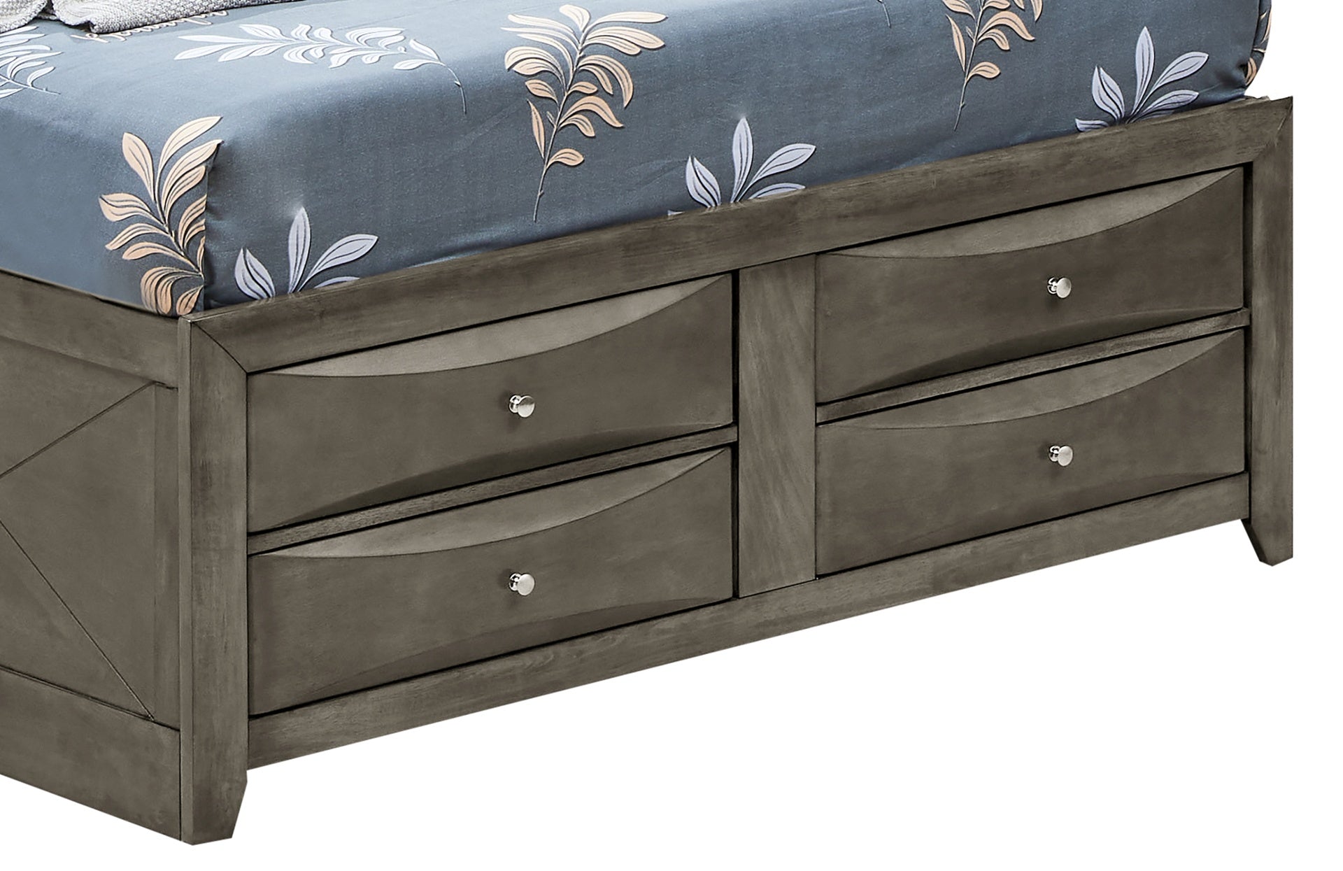 Sophisticated Gray King Storage Bed