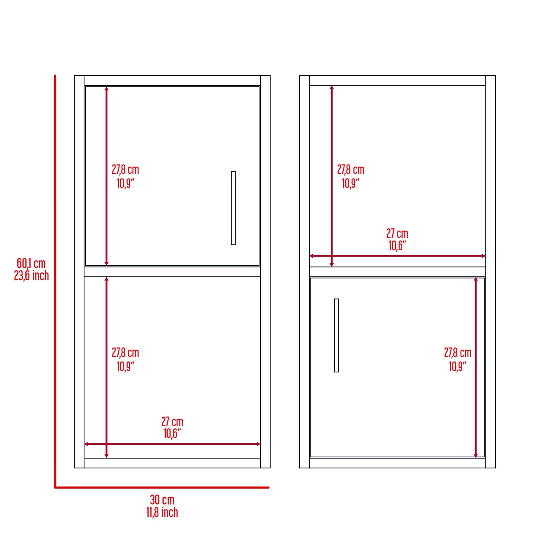 Oba 2-Pc Wall-Mounted Bathroom Medicine Cabinet with Open and Closed Storage