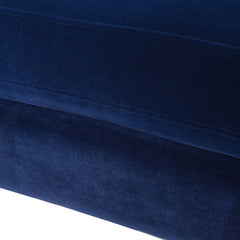 Alana 38" Lawson Accent Arm Chair Metal Casters, Navy Blue Velvet