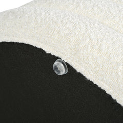 Fuji 36" Round Upholstered Storage Cocktail Ottoman, Ivory White Boucle