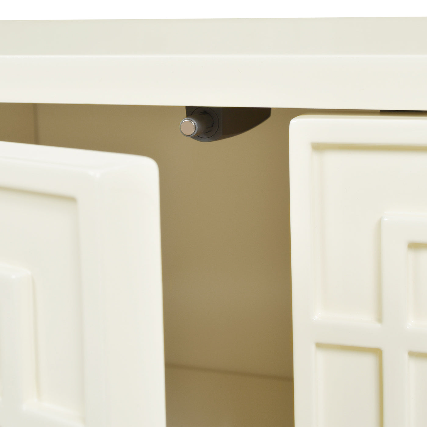Gemini 79" Sideboard Storage Buffet, White Lacquer Birchwood