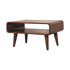 Solid Wood Media Unit, Open Slot, Chestnut, Dark Brown