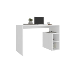 Solid Wide Writing Desk with 3 side Open Storage Shelves, Top Workspace, Freestanding Computer Desk for Home Office, Bedroom or Living Room
