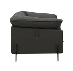 Tadi Black Top Grain Leather Chair